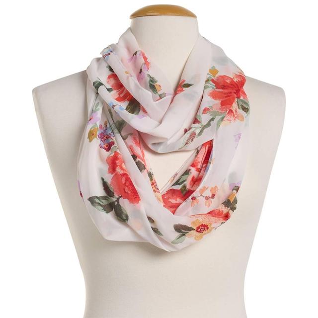 Womens Renshun Pearl Floral Infinity Scarf
