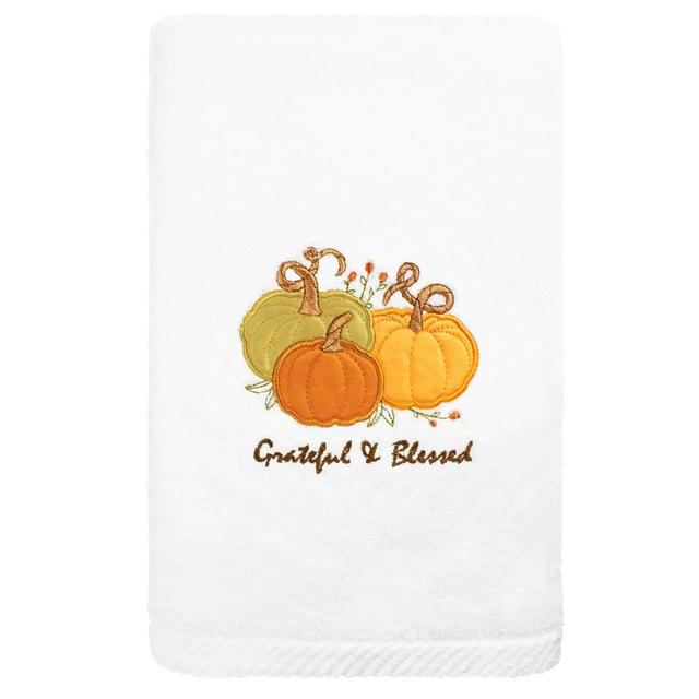Linum Home Textiles Grateful & Blessed Embroidered Hand Towel