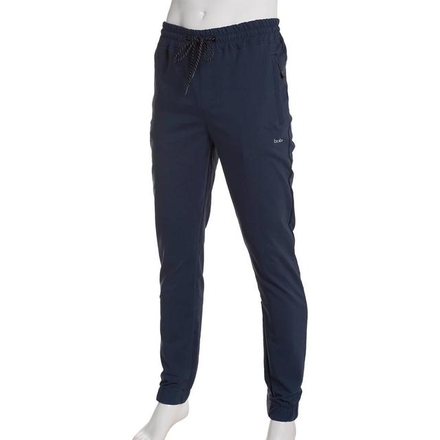 Mens Bola Solid Bonded Joggers w/ Zipper Pockets