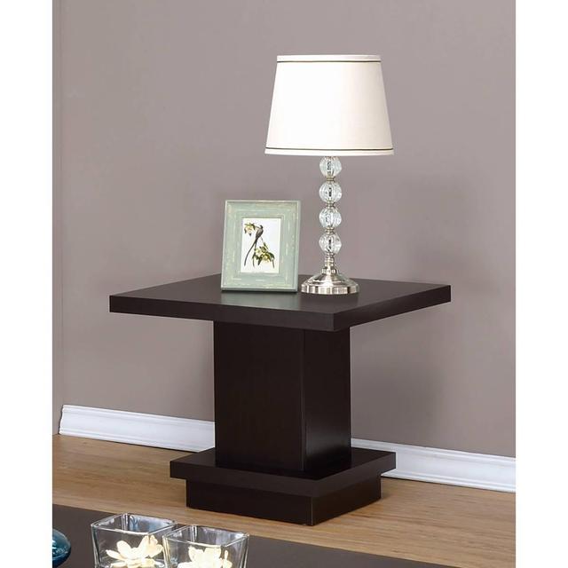 Coaster Pedestal Square End Table - Cappuccino