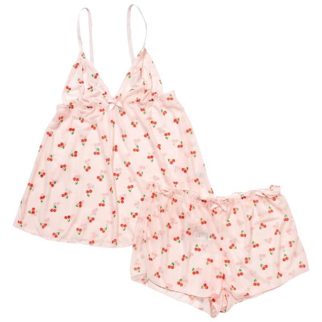 Womens Spree Intimates Cherry Cami Dot Pajama Set
