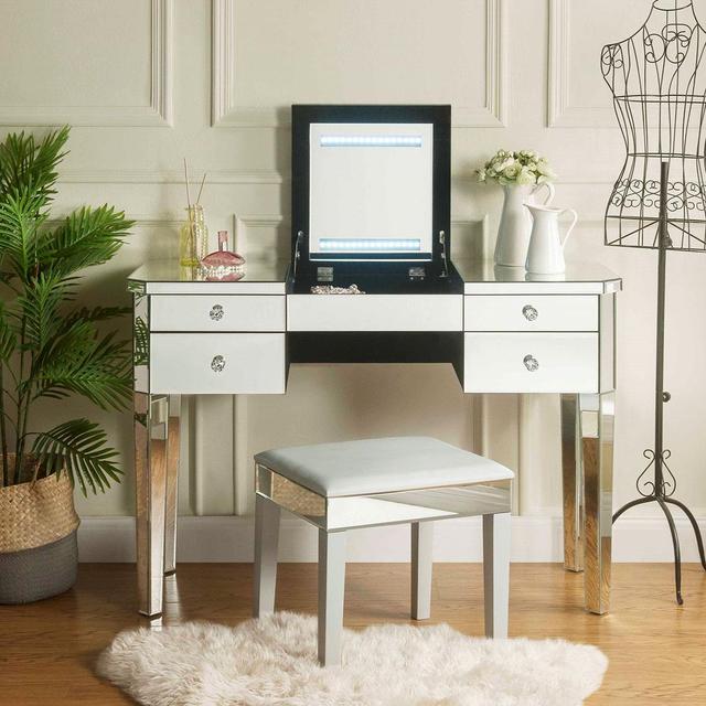 4 Drawer LED Mirror Vanity Table