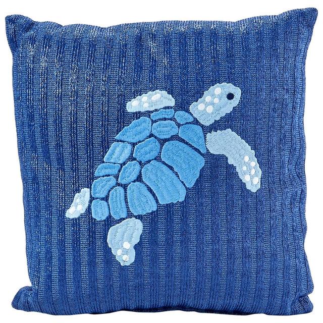 Famous Brand Embroidered Turtle Throw Pillow - 18x18
