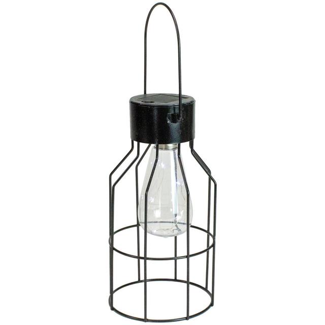 Northlight Seasonal 9.5in. Outdoor Geometric Edison Solar Lantern
