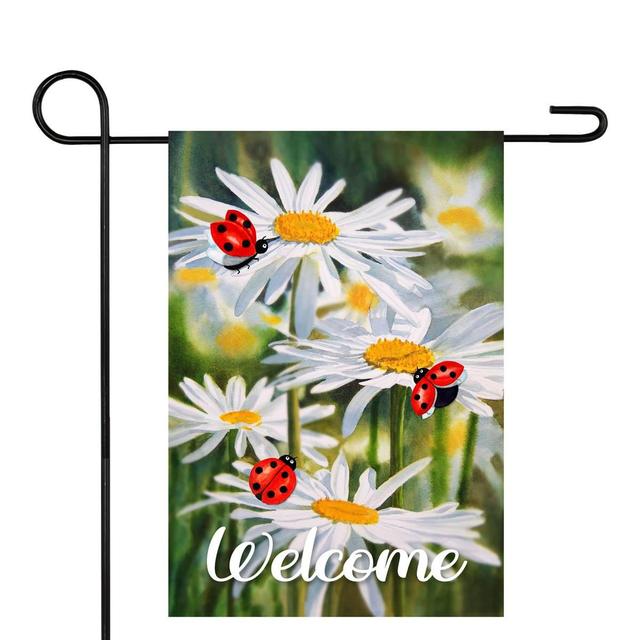 Northlight Seasonal Ladybug & Daisy Outdoor Garden Flag