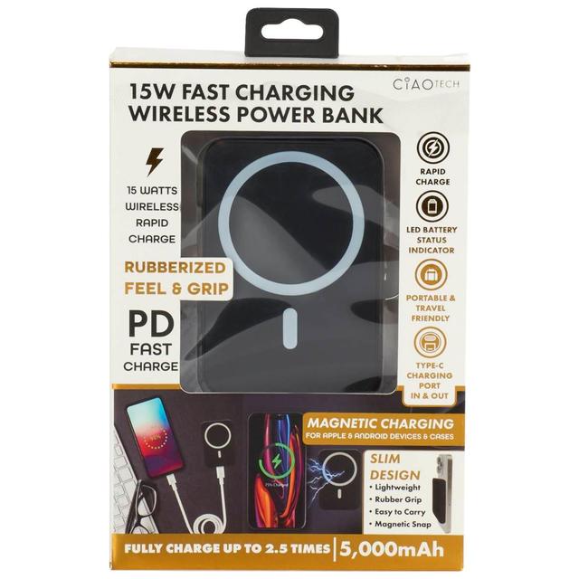 Ciao Tech 500MAH Mag Powerbank Charger with Kickstand - Black