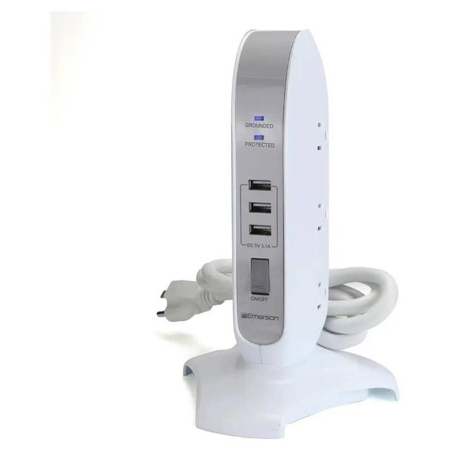 Emerson 5 Outlet 3 USB Charging Tower