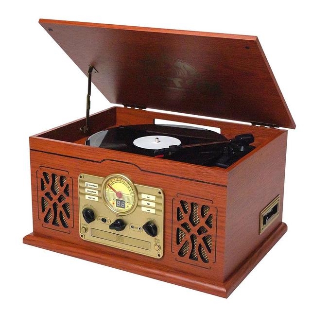 Victor(R) 7-in-1 Bluetooth(R) Wooden Turntable