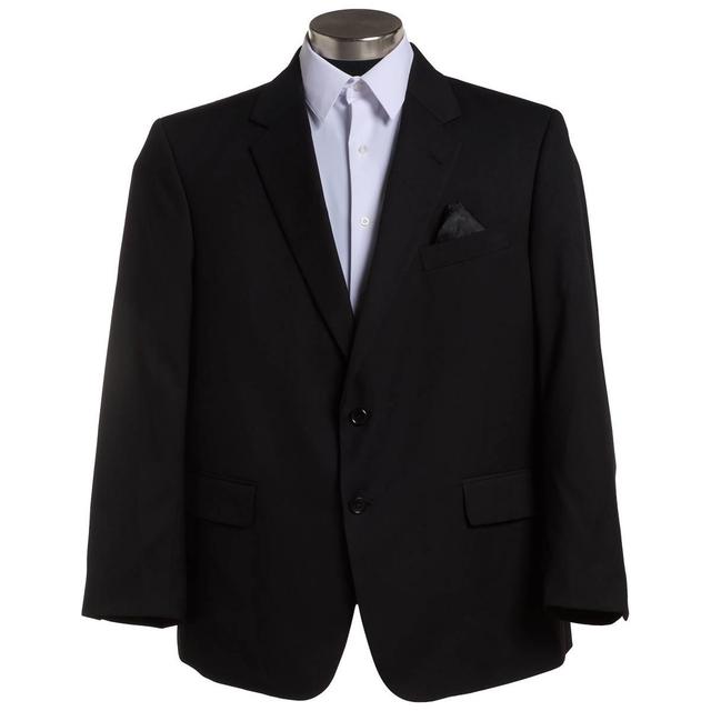Mens Adolfo Portly Suit Jacket - Black