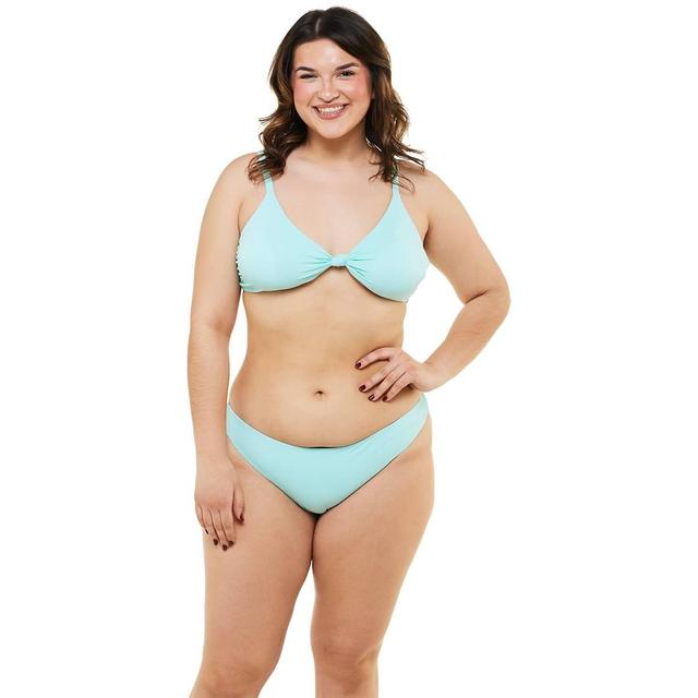 Juniors Plus YMI(R) Solid Knotted Triangle Top Bikini Set