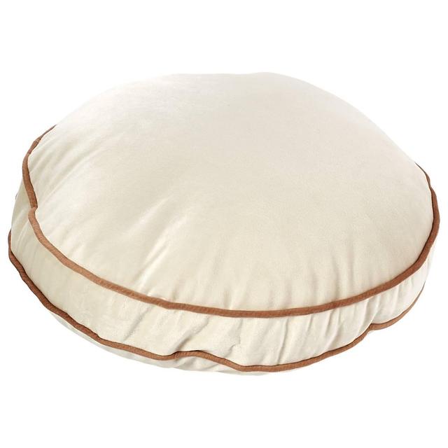 Velvet w/ Contrasting Piping Round Decorative Pillow - 14x14