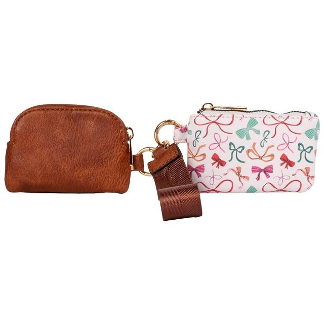Womens DS Fashion 2 Piece Cardcase With Wristlet - Bow/Cognac