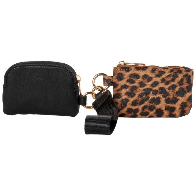 Womens DS Fashion 2 Piece Cardcase With Wristlet - Leopard/Black