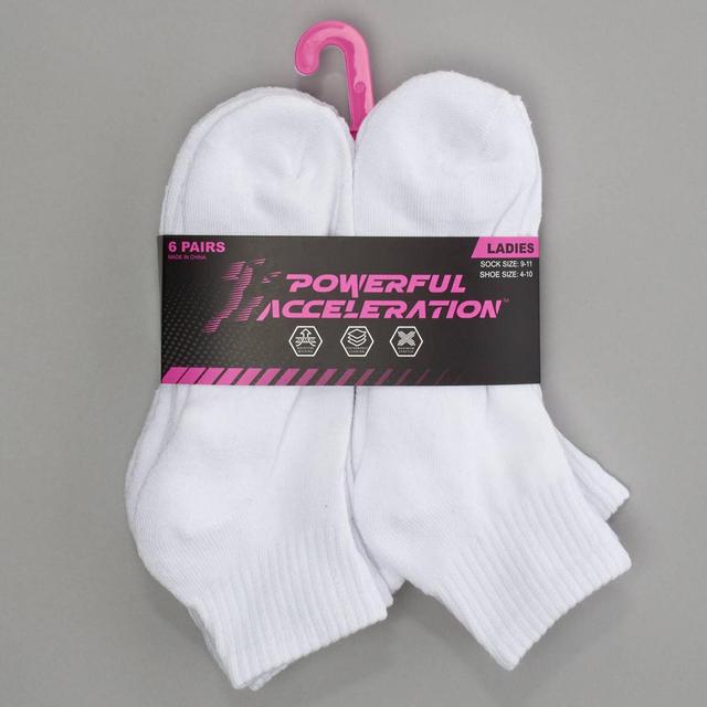 Womens Powerful Acceleration 6pk. Cushion Quarter Socks