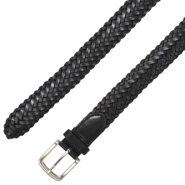 Mens Nine West 32mm Braid Brushed Nickel Buckle Belt