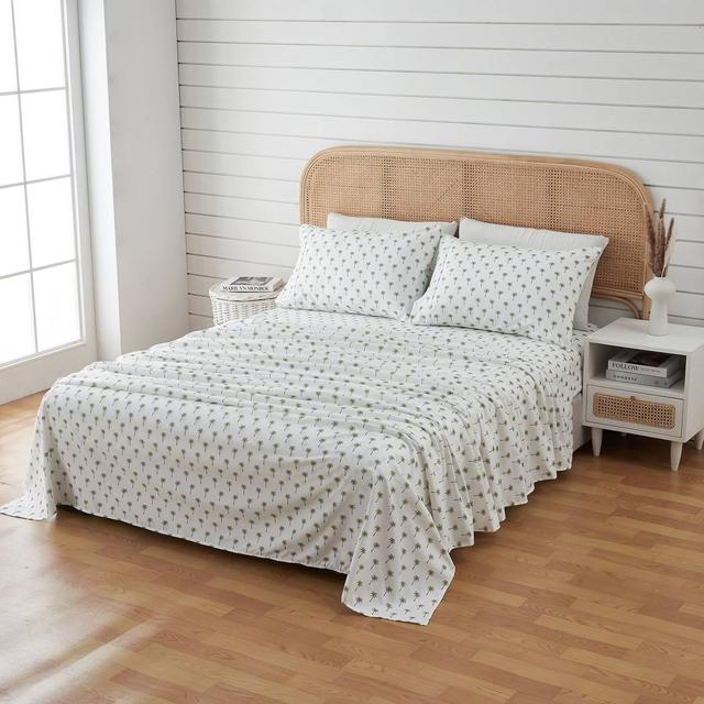 FreshFolds Newport Palm Tree Microfiber Sheet Set