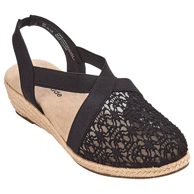 Womens New @ttitude(R) Olive Wedge Espadrille Sandals