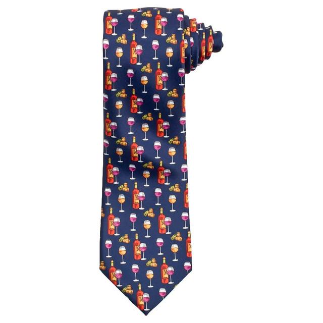 Mens Nicole Miller Wine Glasses & Wine Bottles Print Tie