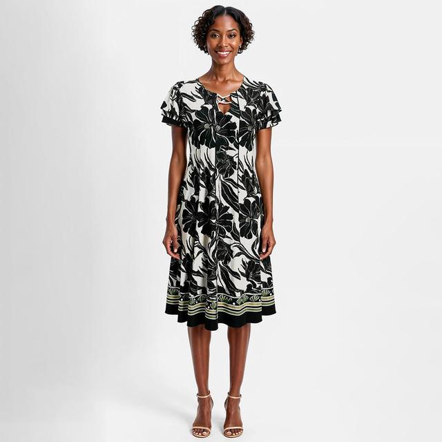 Womens Sami &  Short Sleeve Tropical Shift Dress
