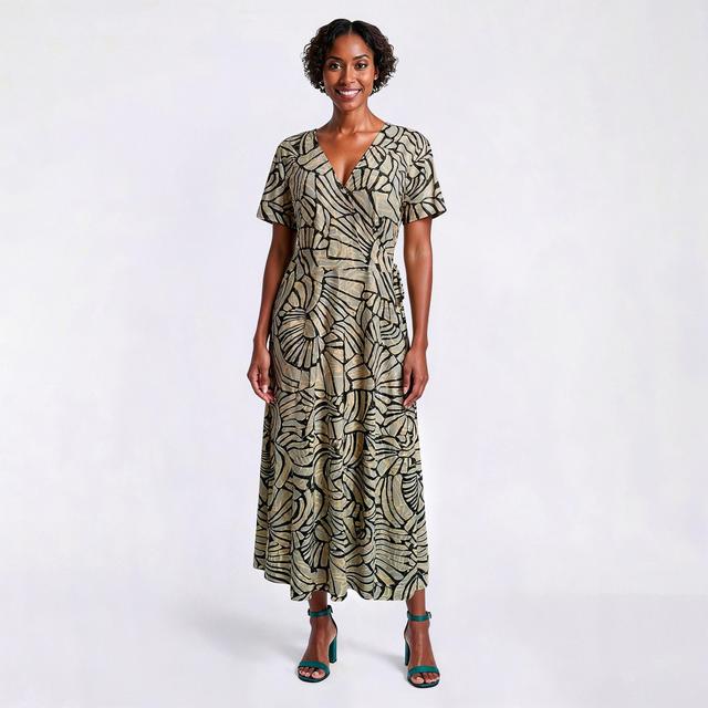 Womens Violet B Short Sleeve Abstract Wrap Dress
