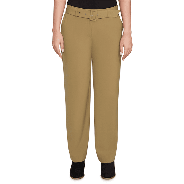 Plus Size Emaline Deerfield Solid Bi-Stretch Self Belt Trousers