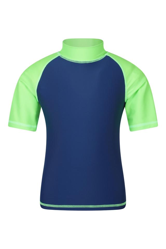 Short Sleeved Kids Rash Guard - Green