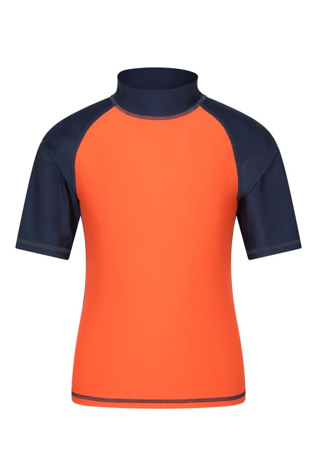 Short Sleeved Kids Rash Vest - Orange