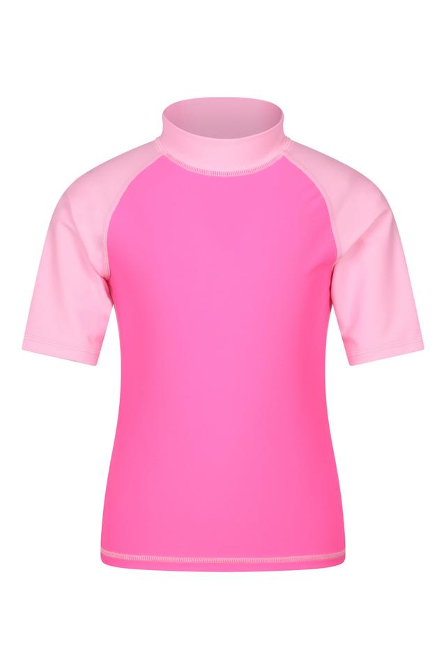 Short Sleeved Kids Rash Vest - Pink