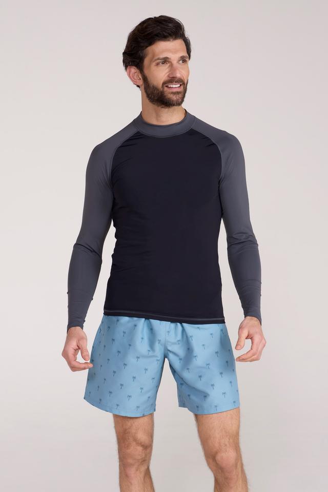 Mens Long Sleeve Rash Vest - Grey