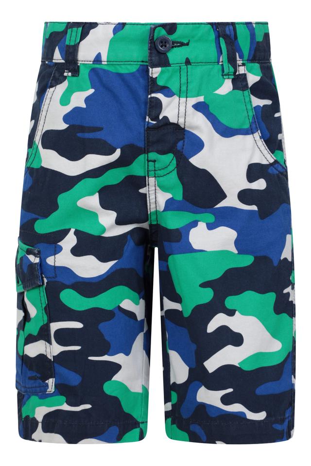 Camo Cargo Kids Shorts - Blue