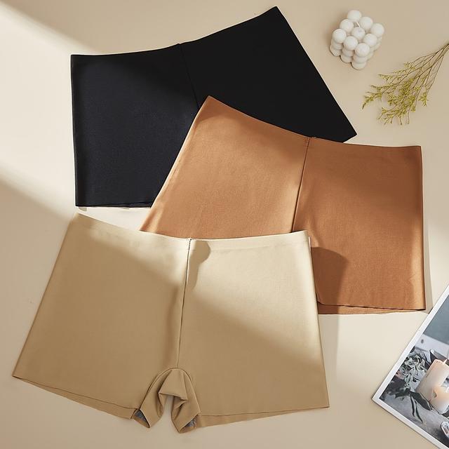 TEMU Lot de 3 sous-vêtements Boyshort présentation pour femmes, lot de 3 culottes douces couture