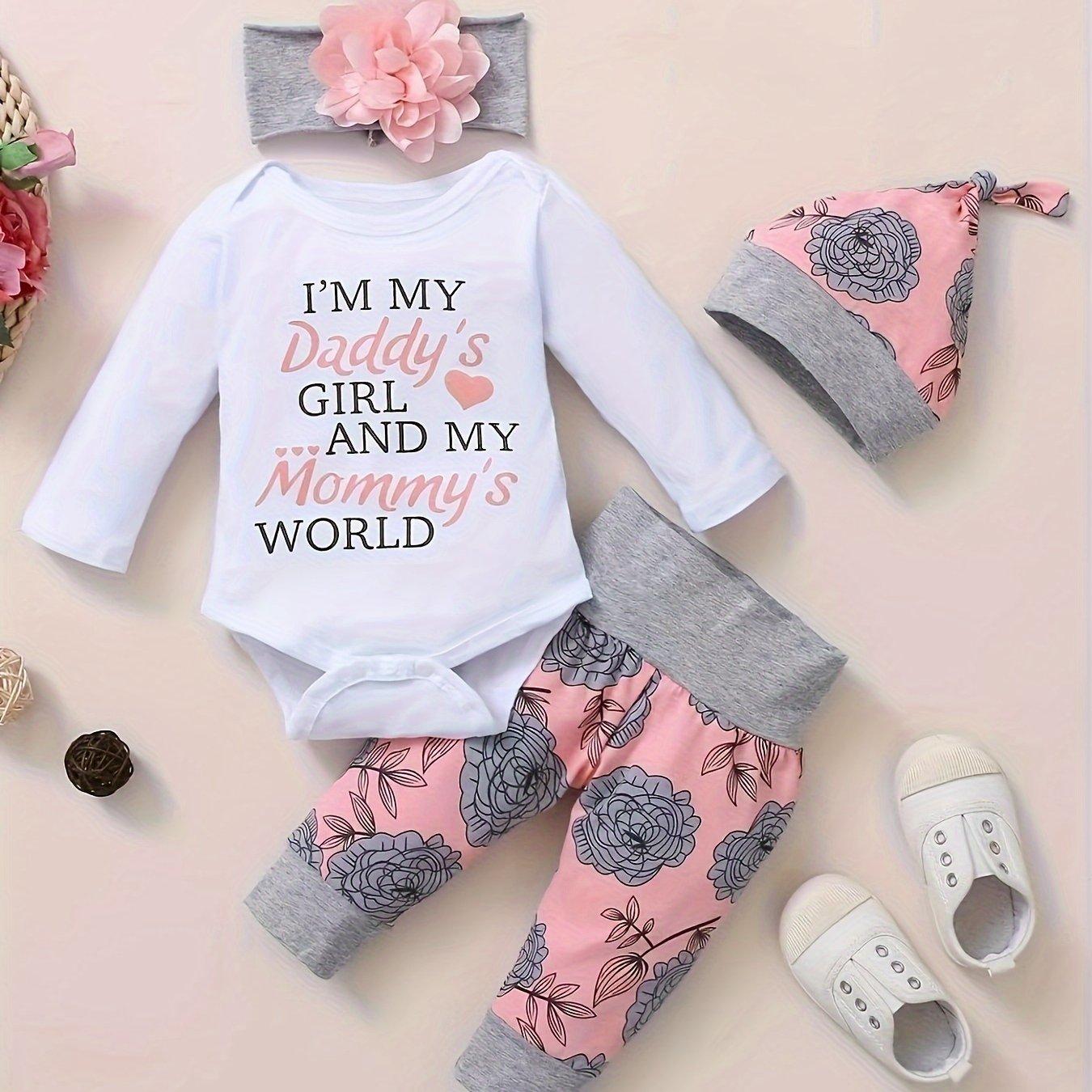 TEMU Girls' Pants With Letter , Perfect For Outdoor