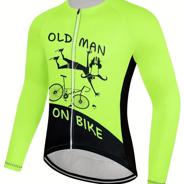 TEMU Men's Cycling Jersey Long Sleeve 3d-printed Top With 3 Rear Pockets Mountain Bike Mtb Road Bike Cycling Breathable Quick