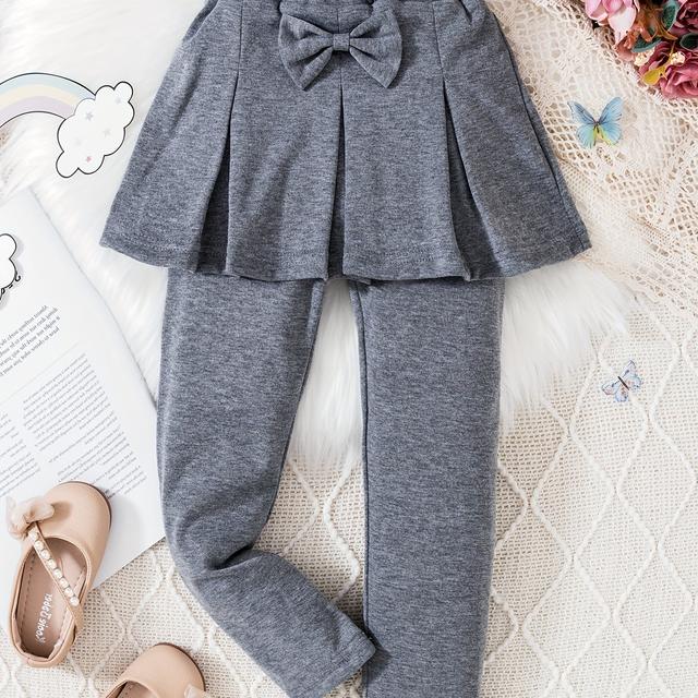 TEMU Girls' Spring/autumn 2-in-1 Look Fashion Skort