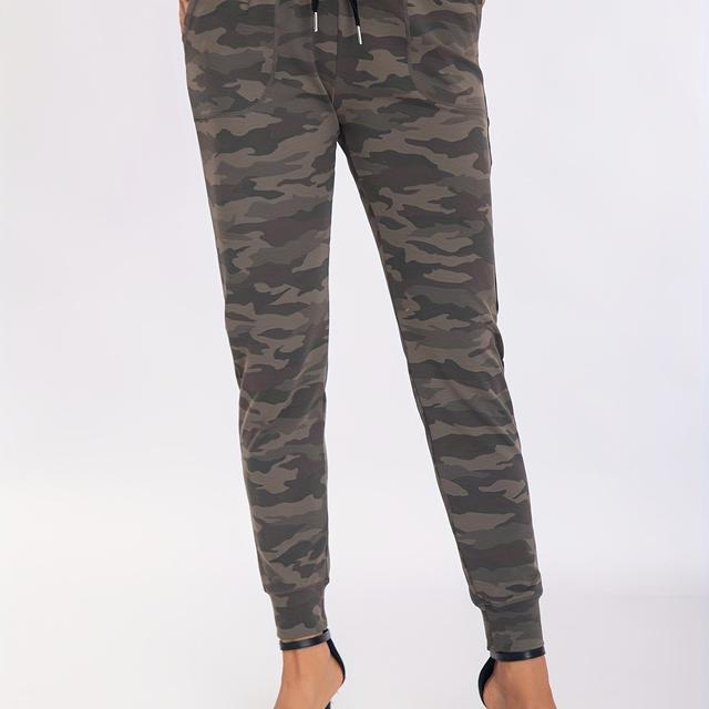 TEMU Camouflage Pattern Elastic Waist Casual Sweatpants, Loose Casual Sports Fitness Sports Pants For Women, Women's Athleisure