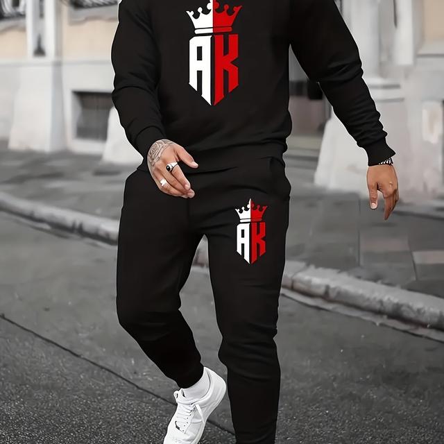 TEMU Men's Round Neck Casual Comfortable Sports Style Set