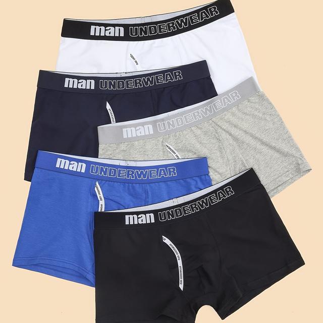 TEMU Pack de 5 Boxers Masculinas com Bolsos, Respiráveis e Elásticas Médias, Cor , Boxers Curtas Confortáveis para Uso Diário, e Suaves para a Pele, Ideais para Homens