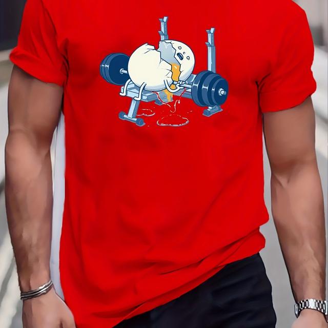 TEMU Plus Size Funny Lifting Graphic Tees For Male, Oversized Causal T-shirts For Summer Fitness Leisurewear, Men Clothing