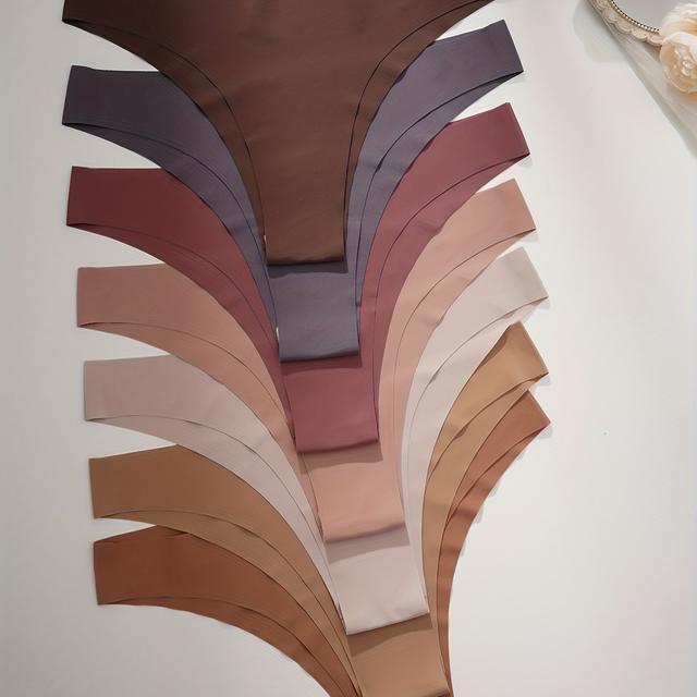 TEMU Набір з 7 жіночих багатокольорових безшовних сексуальних спортивних трусиків-бікіні