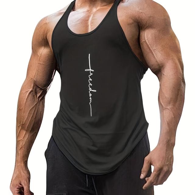 TEMU Canotta Elegante Con Stampa Di Lettere Casual Elasticizzata Con Scollo , Canotta Da Per L'allenamento Estivo In Palestra All' Bodybuilding Fitness