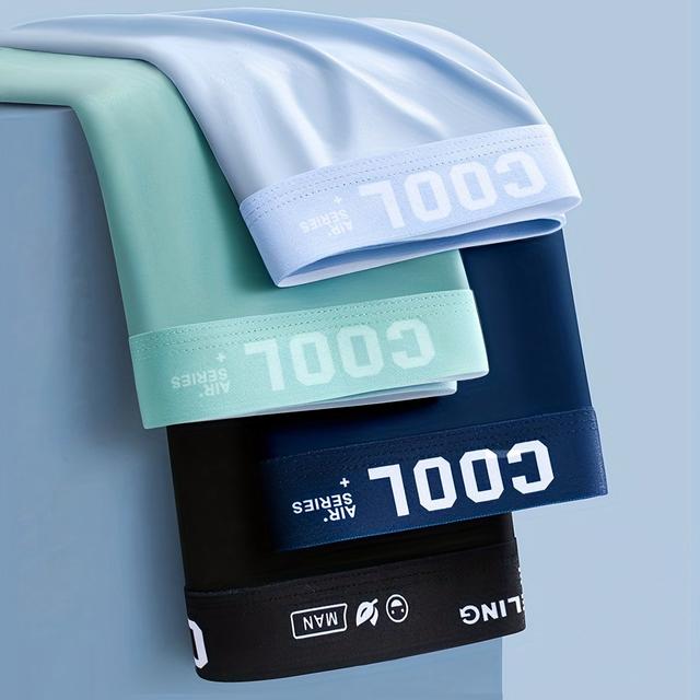 TEMU Set Of 4 Men's Underwear, Sexy Ultra-thin Boxer Shorts, Anti-static, High-quality, Breathable, Elastic, In Styles.