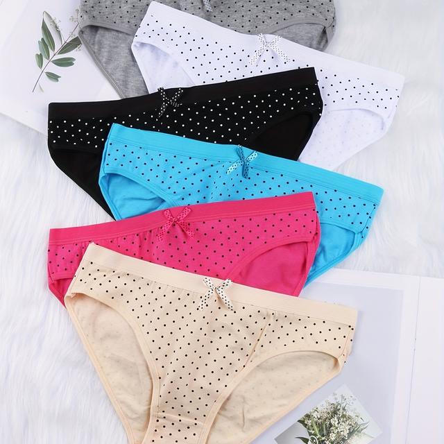 TEMU [6 Pack] Women's Stretch Underwear Comfy Low Waisted Briefs Ladies Breathable Panties Multipack