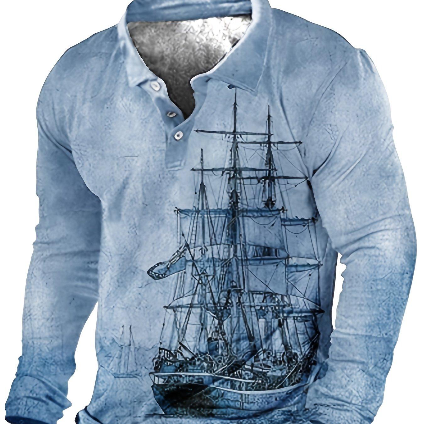 TEMU Plus-size Men's Long-sleeve Shirt, Plus Size