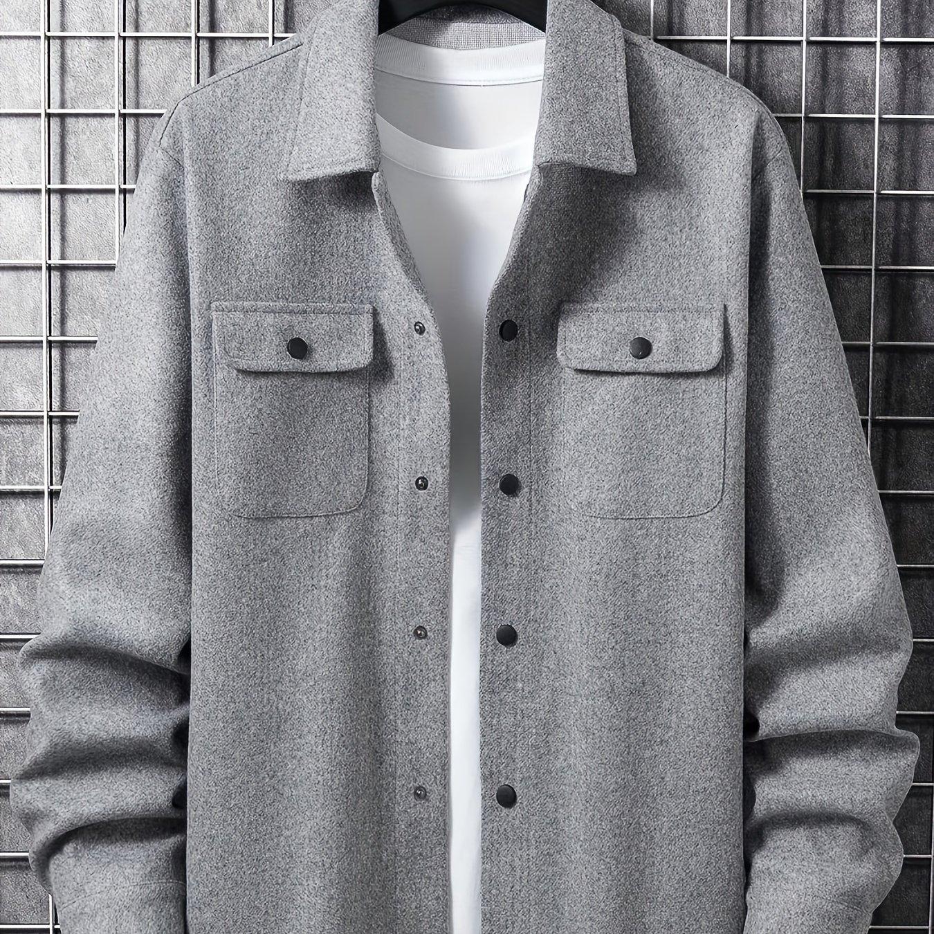 TEMU Jaqueta de Tweed Casual Masculina com e