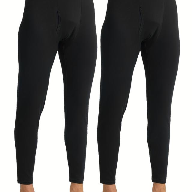 TEMU 2 Stück Herren Thermounterwäsche Langarm-Unterhemden für Männer, Kälteschutz Thermohosen, Warme Hosen, Leggings