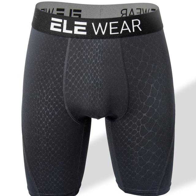 TEMU Men's Snakeskin Embossed Long Leg Boxer Briefs Shorts, Breathable Comfy Quick Drying Moisture Wicking Stretchy Boxer Trunks, Sports Trunks For Running, Men's Underwear