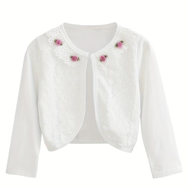 TEMU Girls' Knitted Cardigan