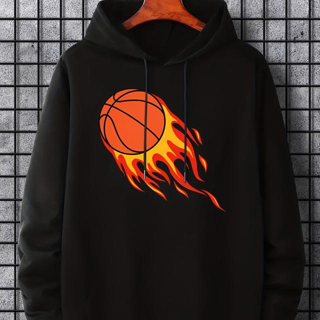 TEMU Men's Printed Drawstring Hoodie Sweatshirt