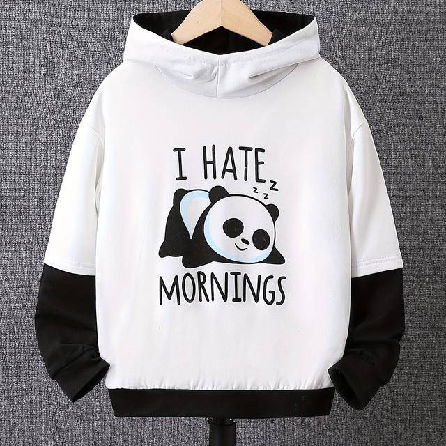 TEMU Fashionable Long-sleeve Hoodie For Girls, Featuring Print, Suitable For Older Children In Autumn And Winter.