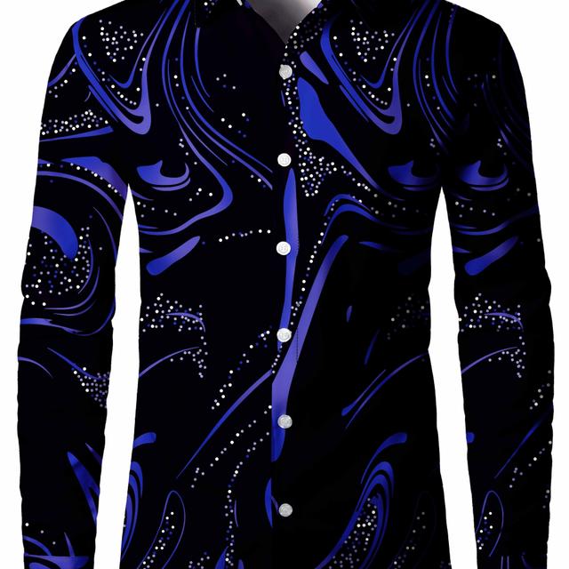 TEMU New Long-sleeve Collared Shirt With Fashionable , Style, And Ballroom Dance Shirt